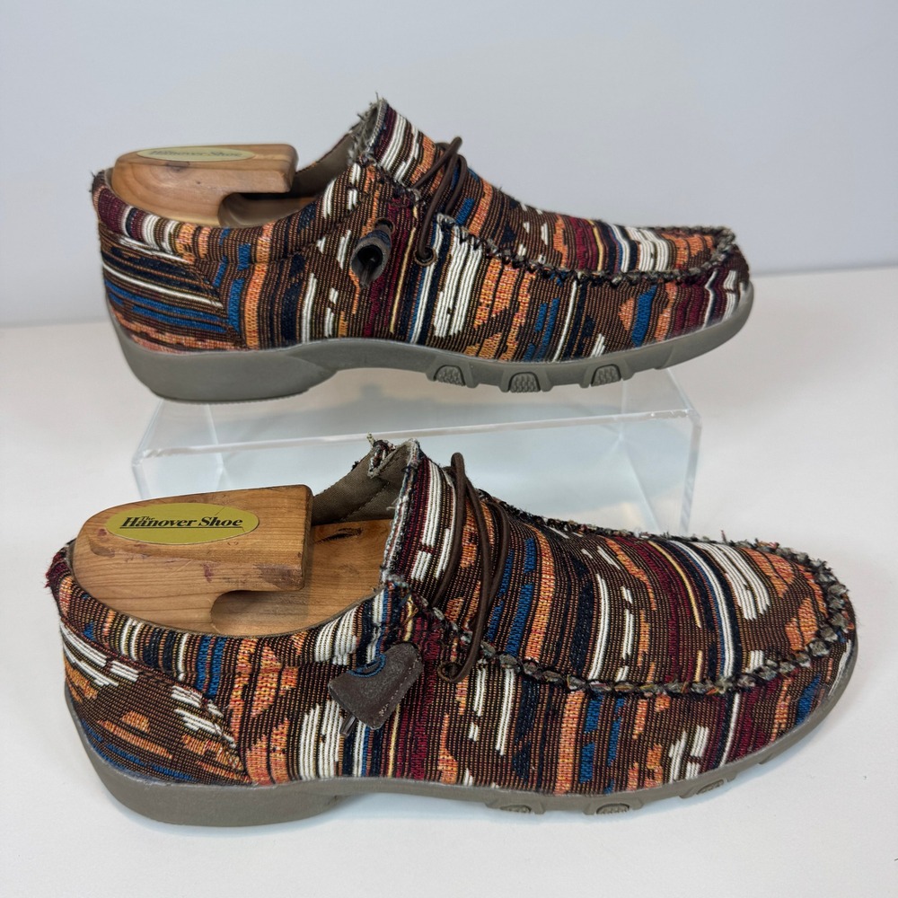 Roper Boys Serape Print Moc Toe Slip On Loafers Brown Multi Womens 6.5 Western